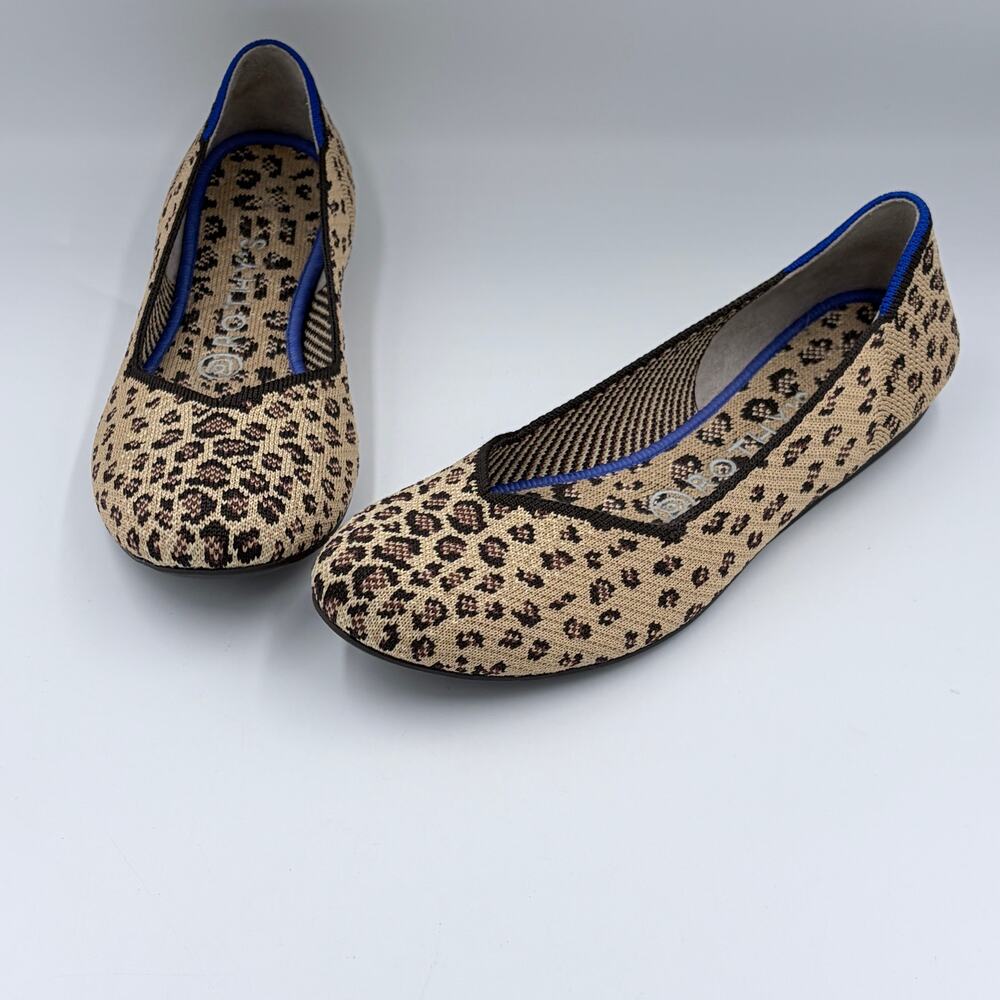 Rothy's Leopard Cheetah Animal Print Round Toe Flats Shoes Size 8